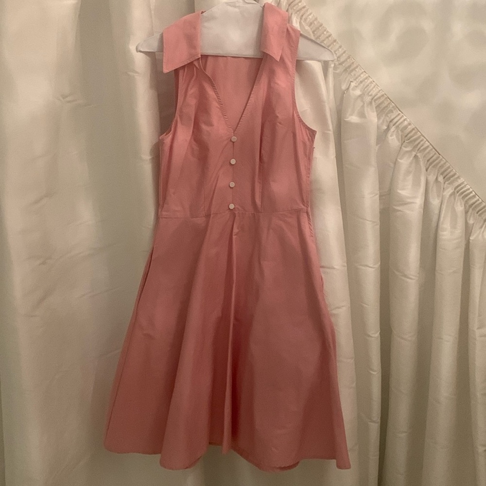 Sleeveless collared pink dress with pockets, Modcloth